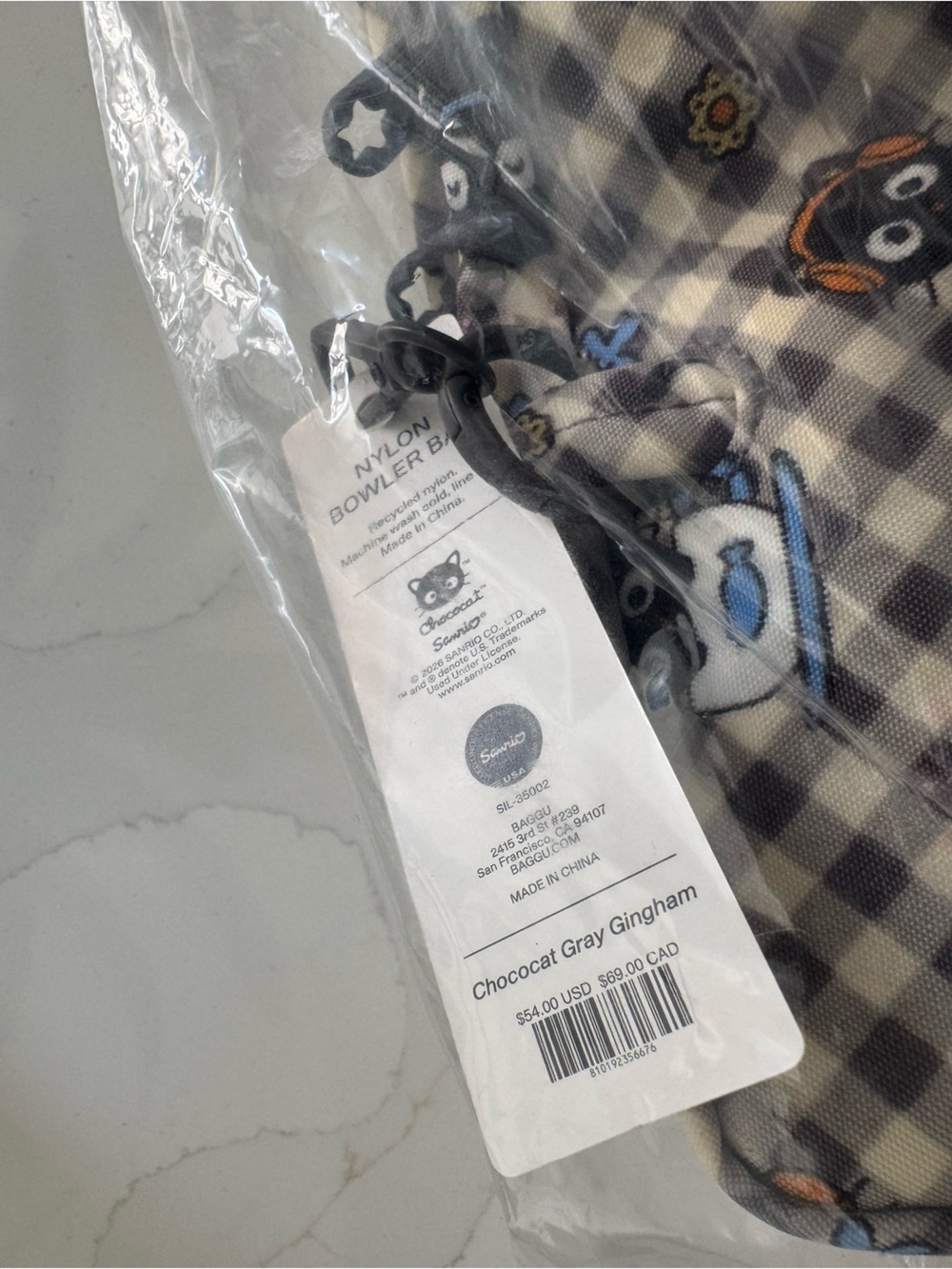 NWT Chococat x baggu UO limited bowler bag regular size - Picture 5 of 5